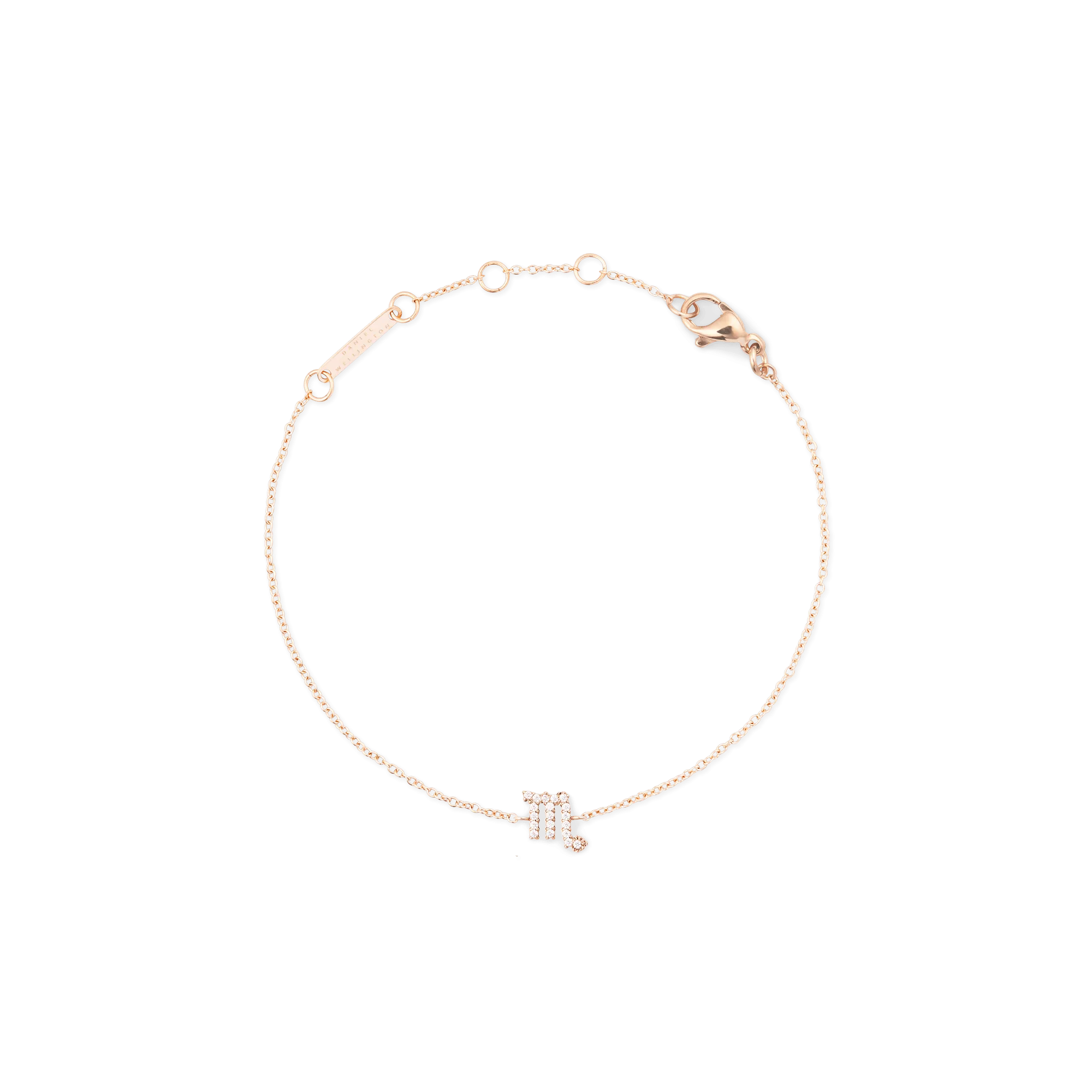 Crystal Zodiac Chain Bracelet Rose Gold