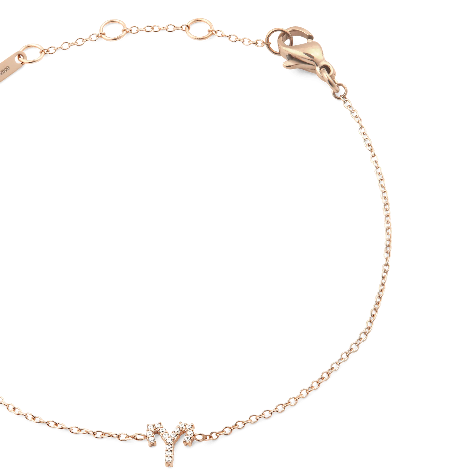 Crystal Zodiac Chain Bracelet Rose Gold