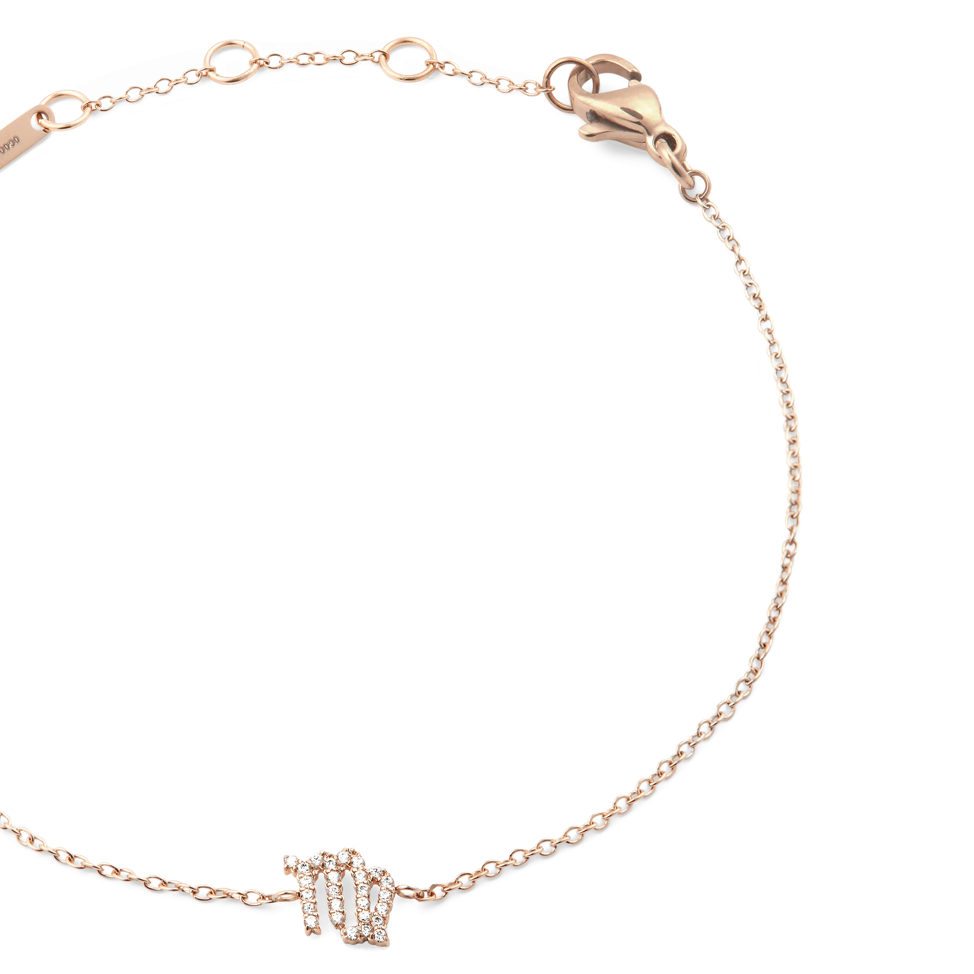 Crystal Zodiac Chain Bracelet Rose Gold