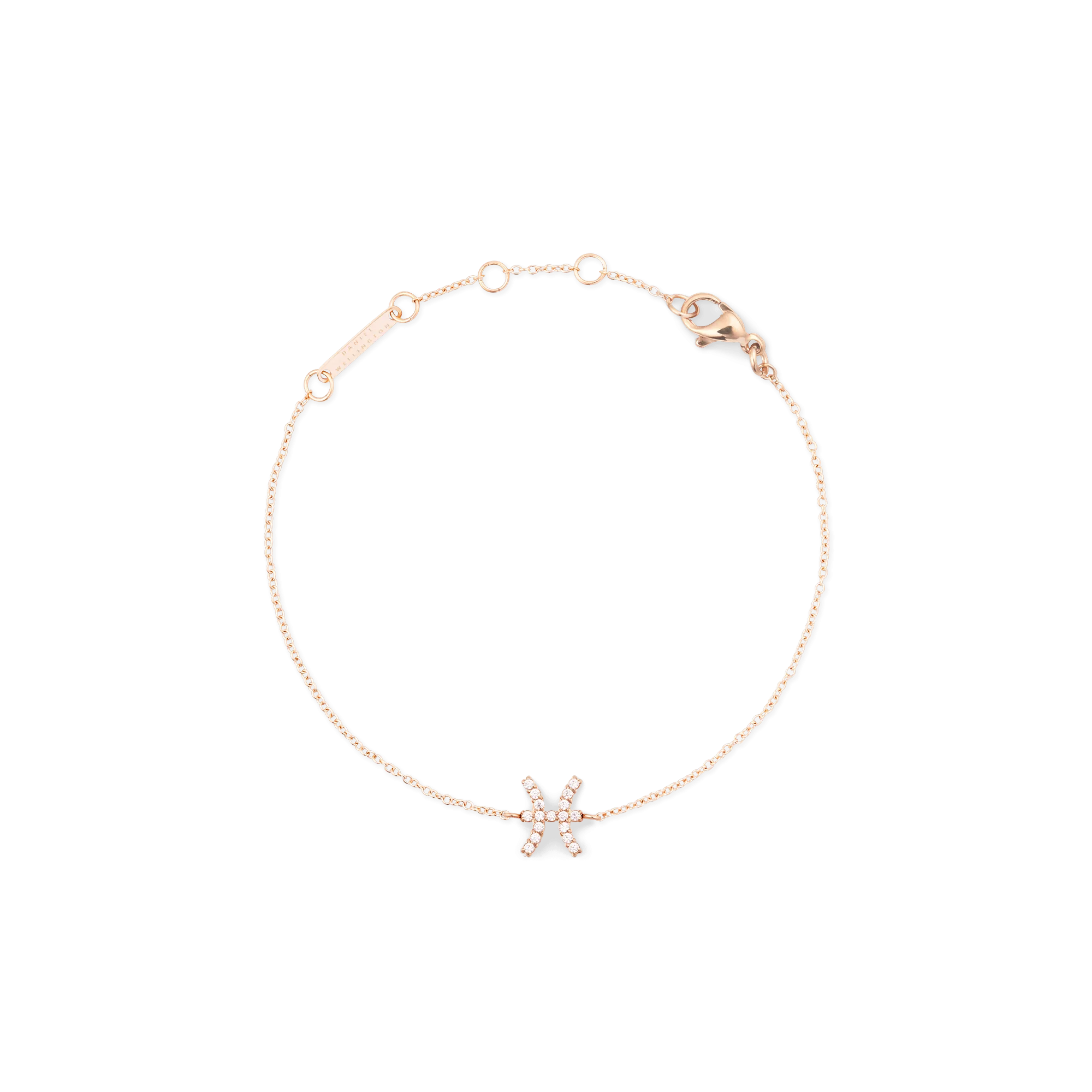 Crystal Zodiac Chain Bracelet Rose Gold