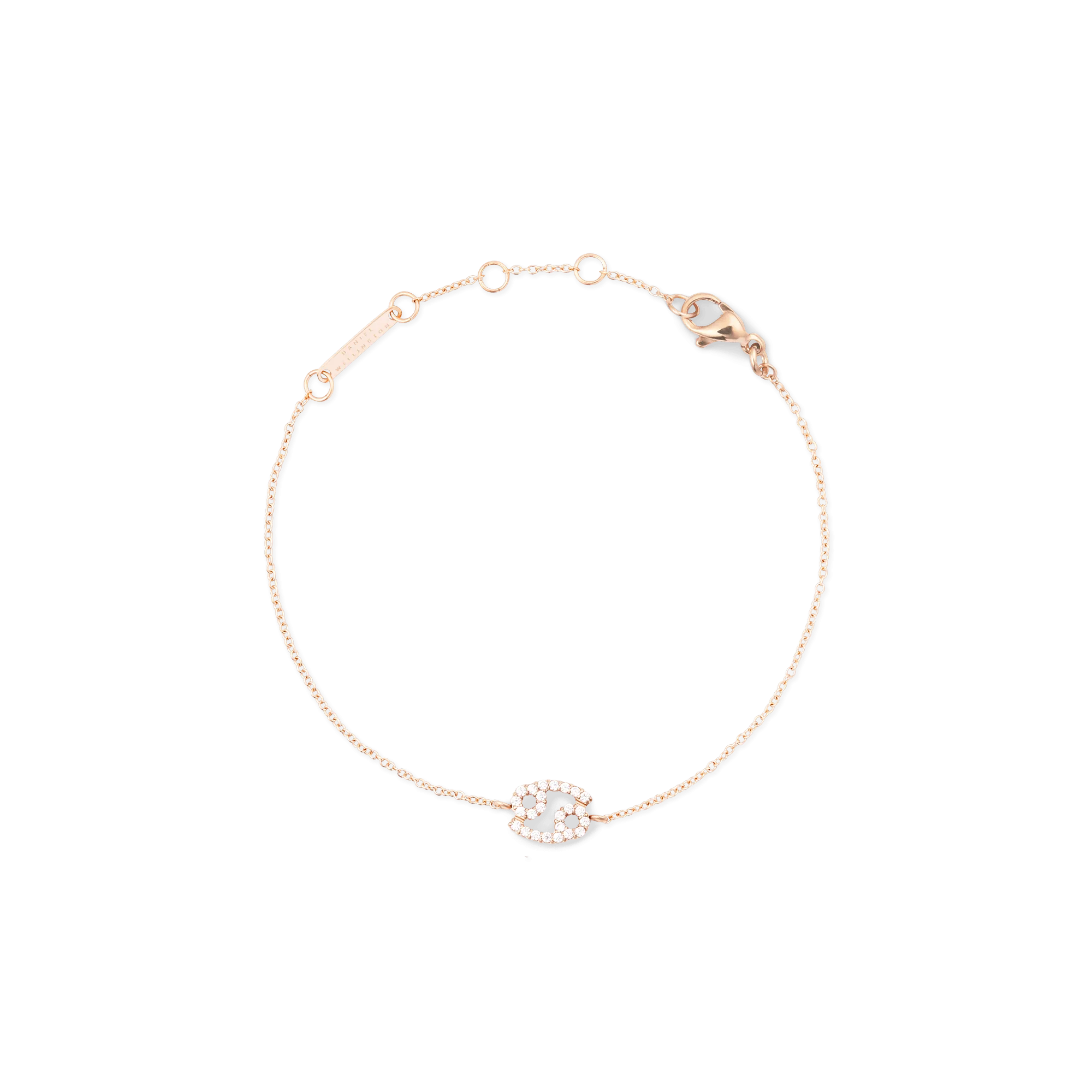 Crystal Zodiac Chain Bracelet Rose Gold