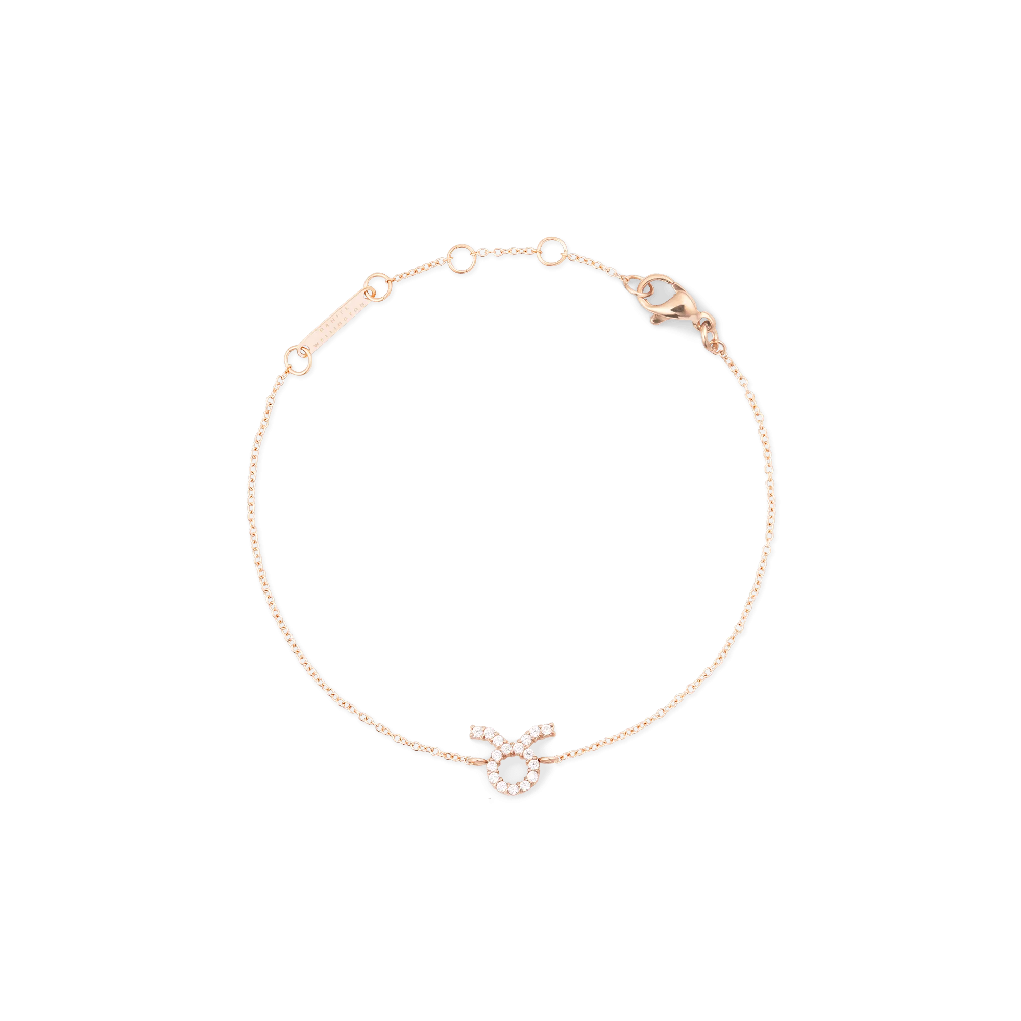 Crystal Zodiac Chain Bracelet Rose Gold