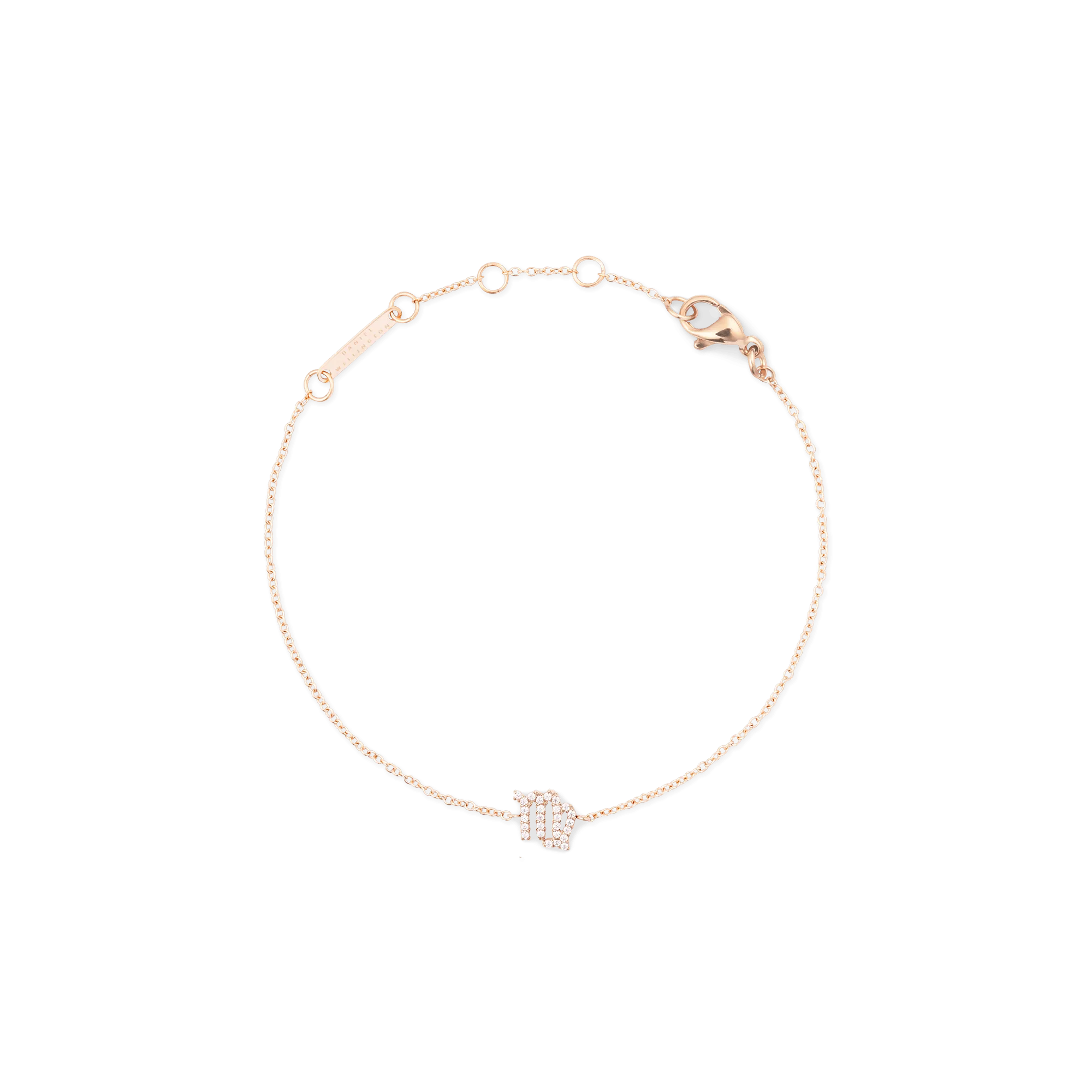 Crystal Zodiac Chain Bracelet Rose Gold