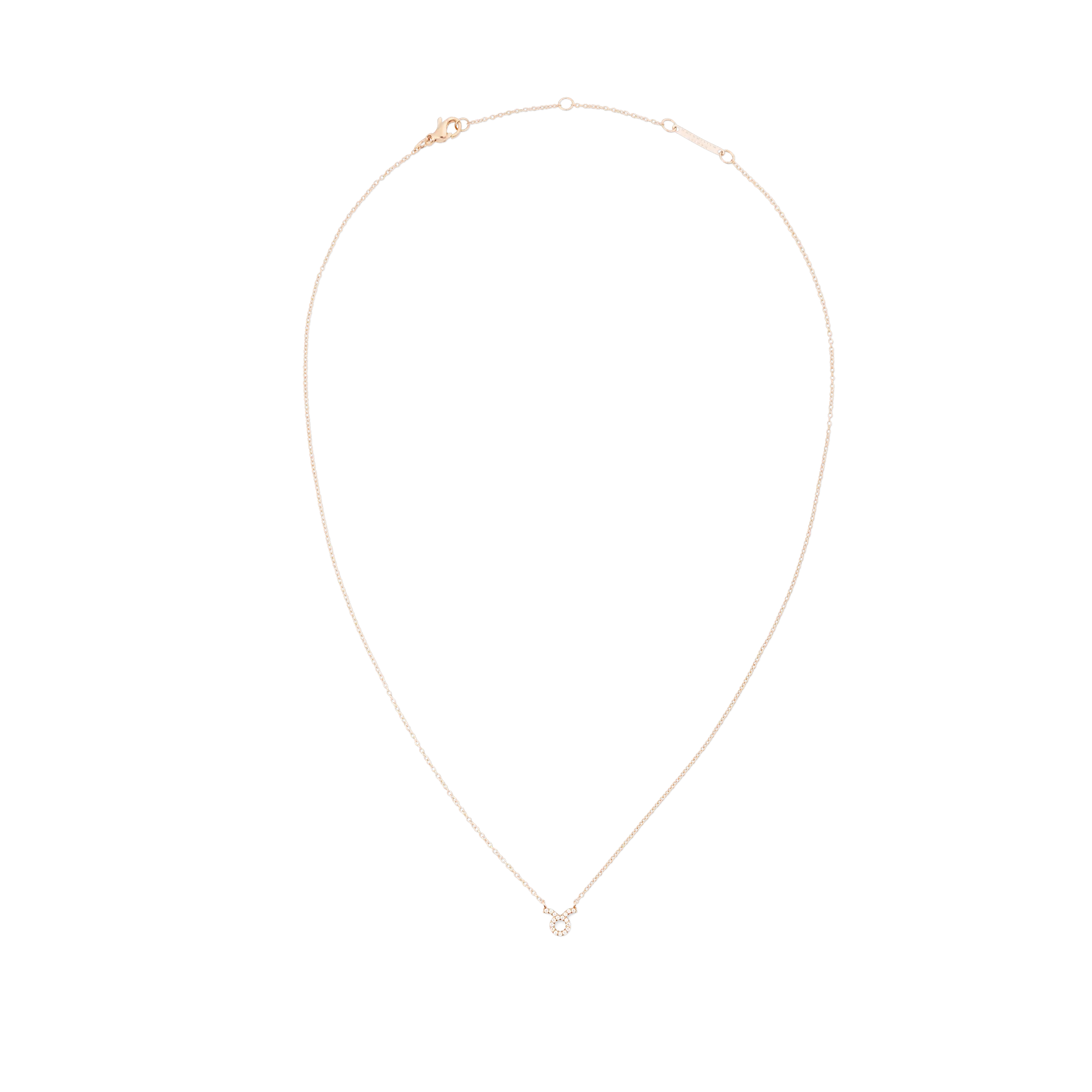 Crystal Zodiac Chain Necklace Rose Gold