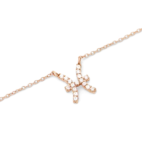 Crystal Zodiac Chain Necklace Rose Gold