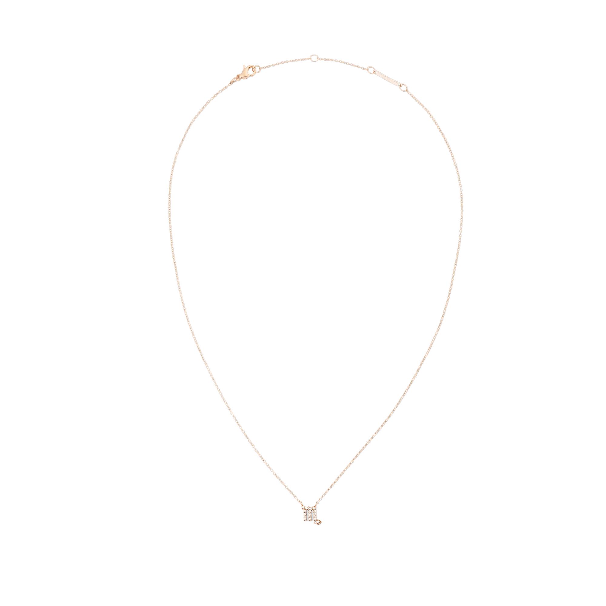 Crystal Zodiac Chain Necklace Rose Gold