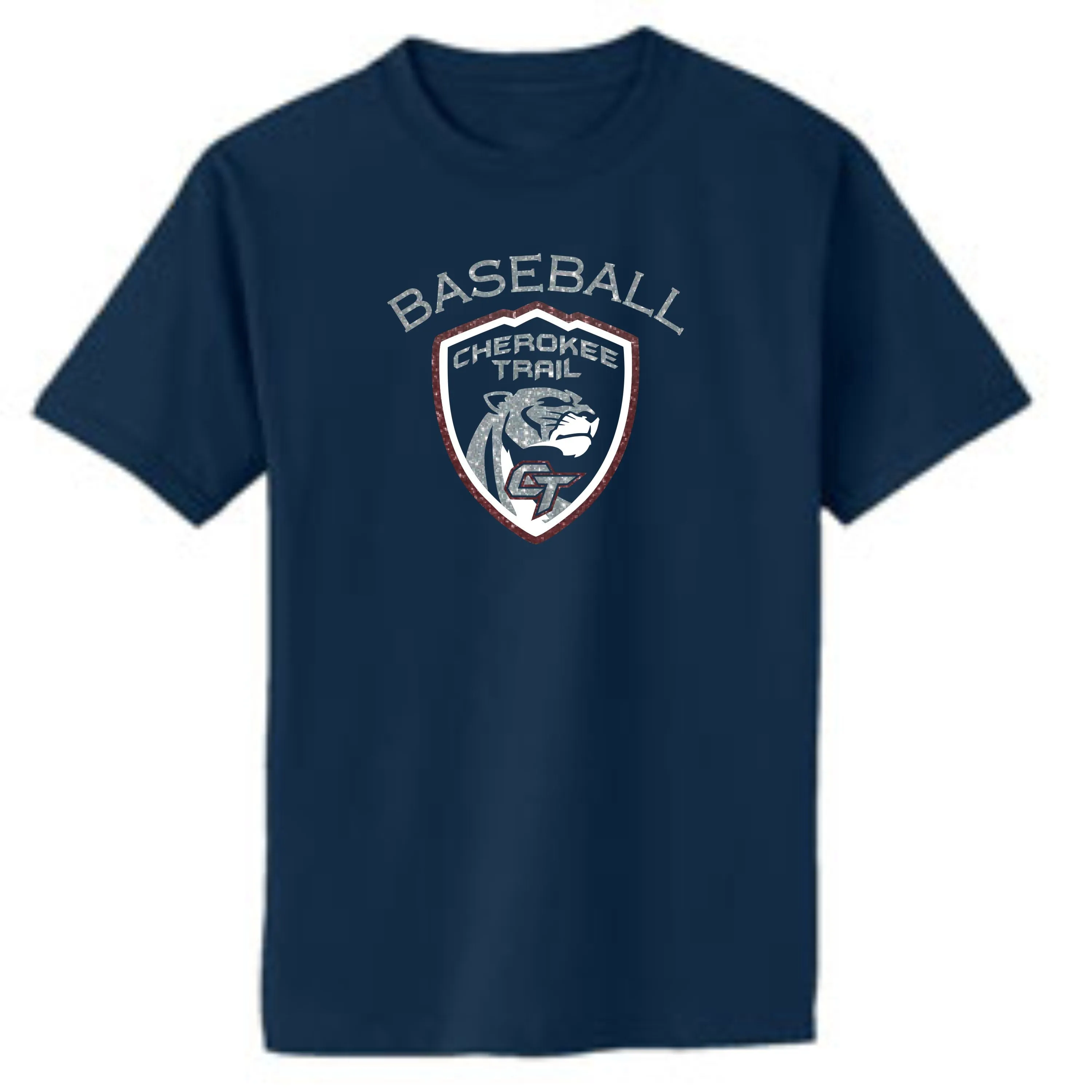 CT Baseball SHIELD DESIGN Basic Tee- Matte or Glitter