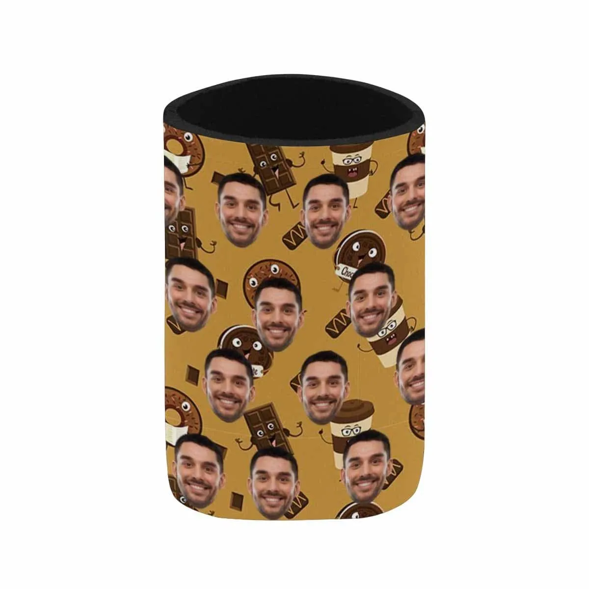 Custom Can Cooler With Boyfriend face Personalized Coffee Chocolate Neoprene Koozies Non Slip for Beer Cans and Bottles