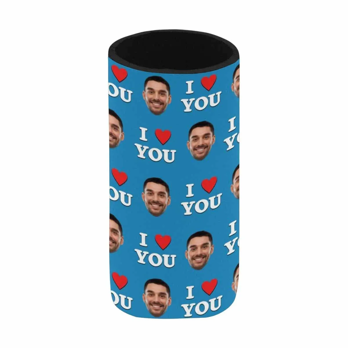 Custom Can Cooler With Boyfriend face Personalized I Love You Neoprene Koozies Non Slip for Beer Cans and Bottles