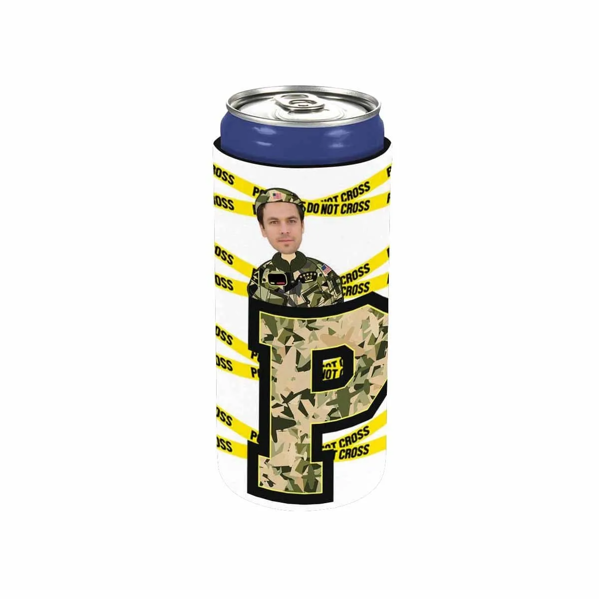 Custom Can Cooler With Boyfriend face Personalized Police Neoprene Koozies Non Slip for Beer Cans and Bottles