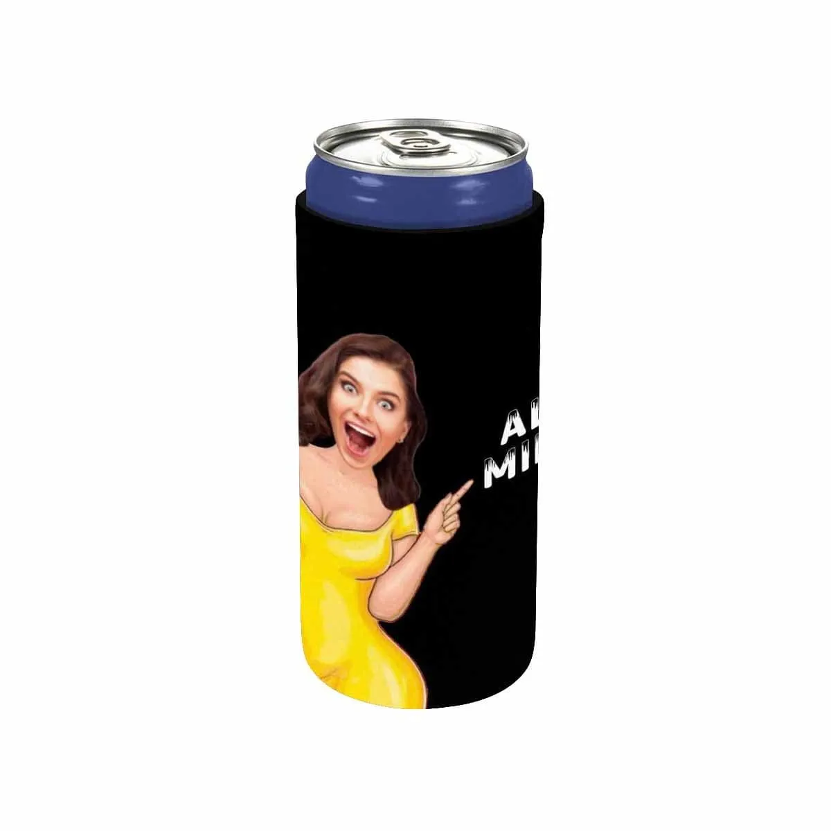 Custom Can Cooler With Photo Personalized All Mine Black Neoprene Koozies Non Slip for Beer Cans and Bottles