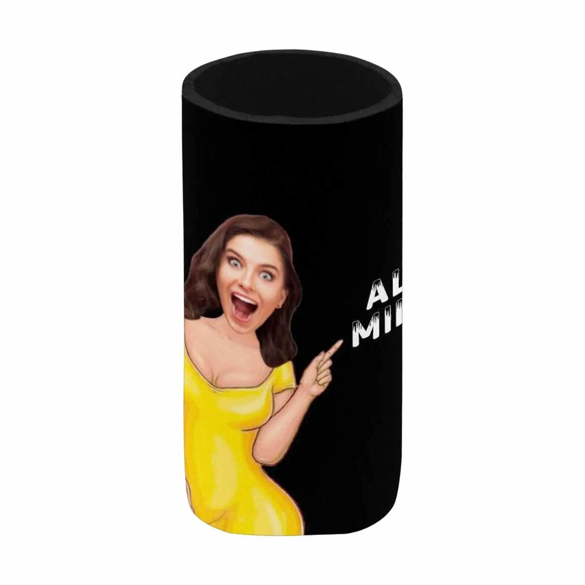 Custom Can Cooler With Photo Personalized All Mine Black Neoprene Koozies Non Slip for Beer Cans and Bottles