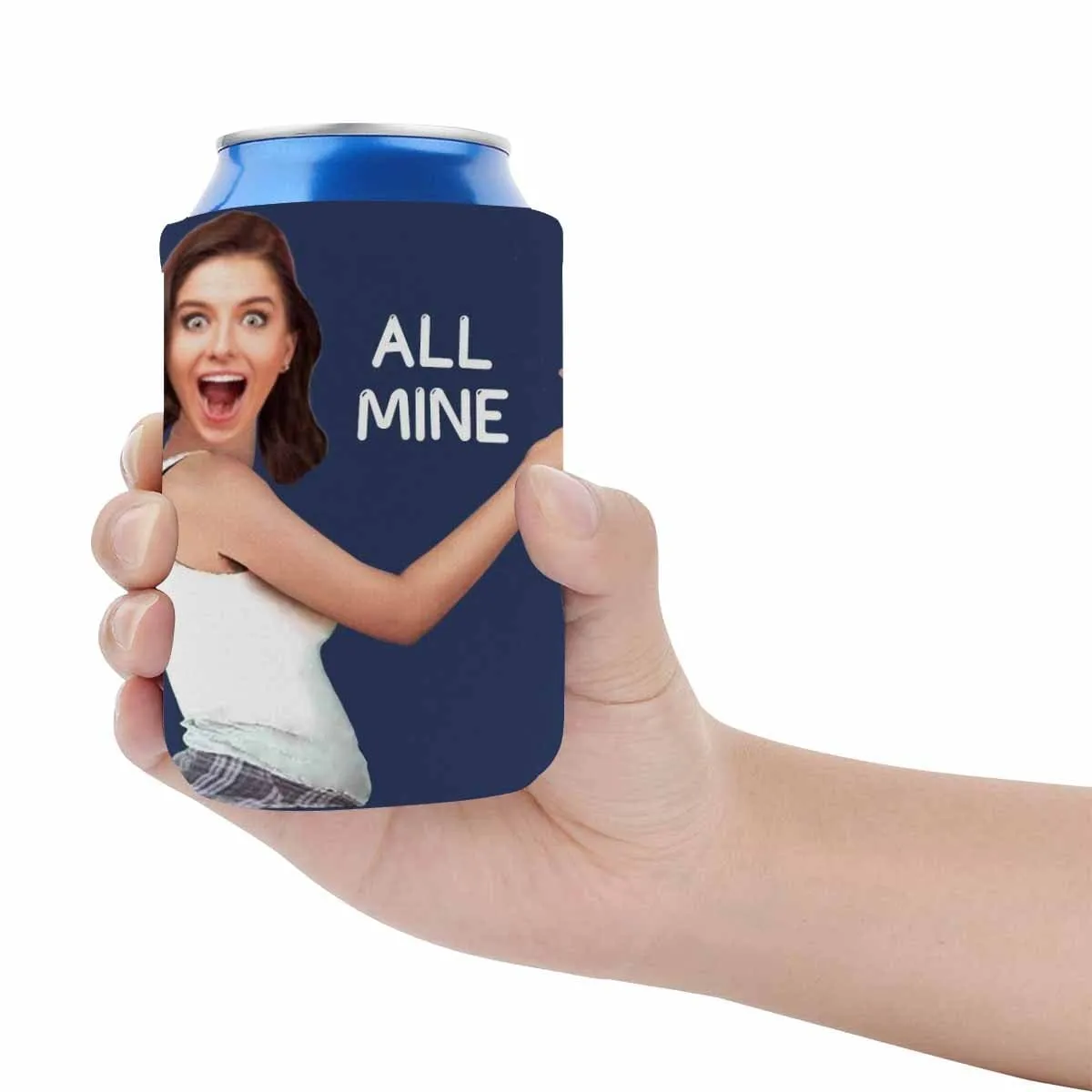 Custom Can Cooler With Photo Personalized All Mine Neoprene Koozies Non Slip for Beer Cans and Bottles