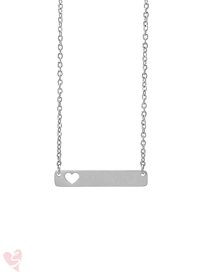 Custom Soulmate© Bar Heart Text Necklace