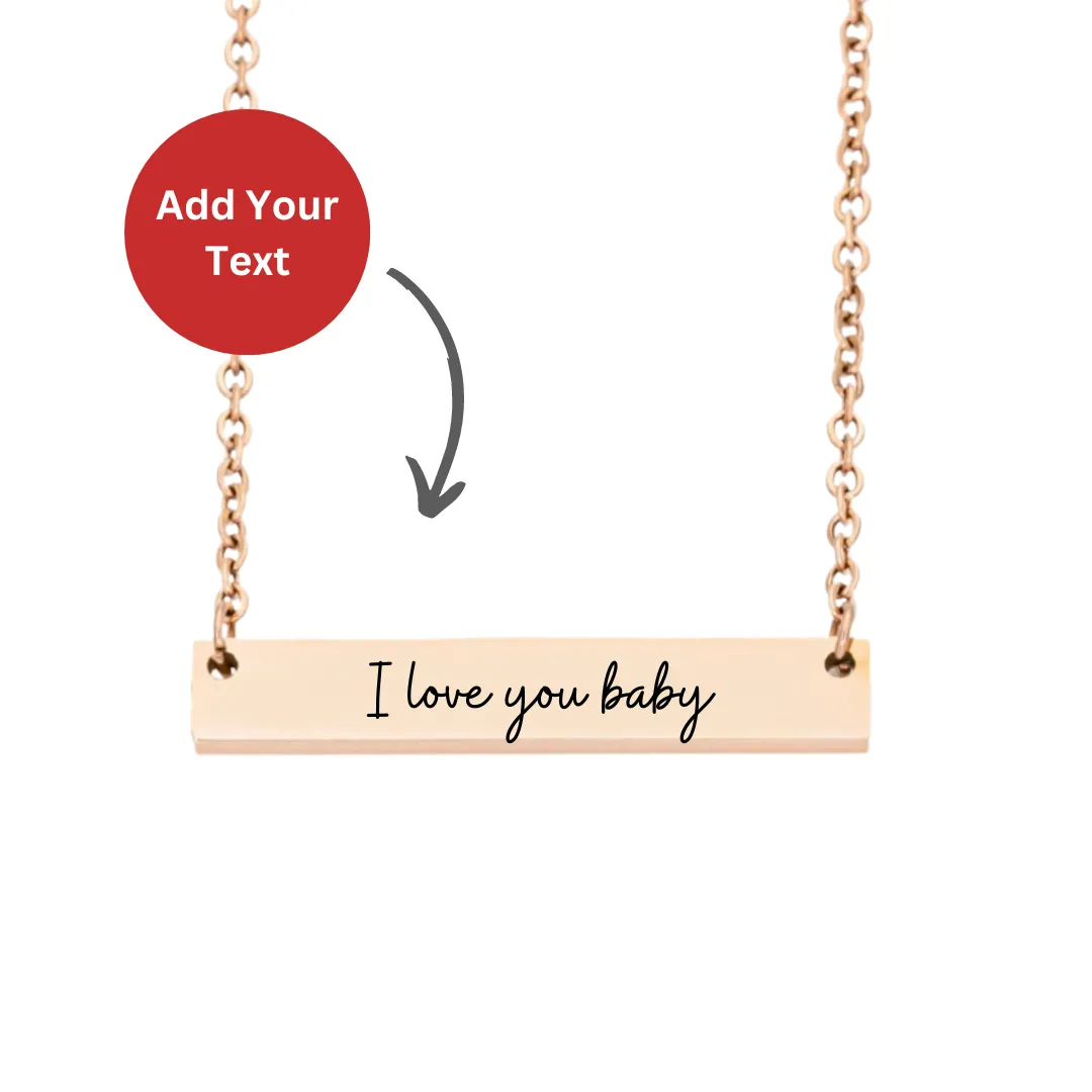 Custom Soulmate© Bar Necklace Personalized Message