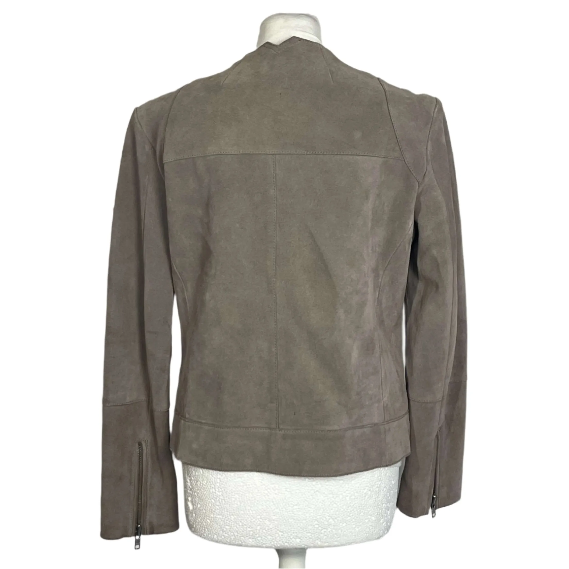 Dagmar Fawn Thick Suede Biker Jacket M