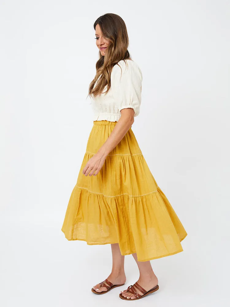 Danielle Tiered Skirt - Turmeric