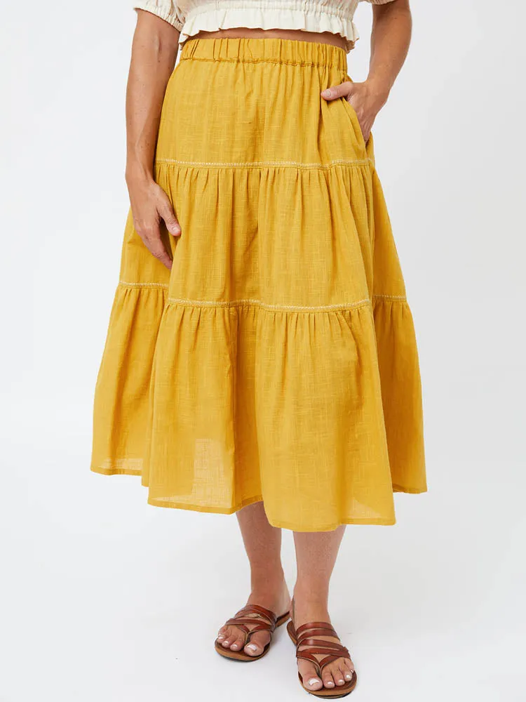 Danielle Tiered Skirt - Turmeric