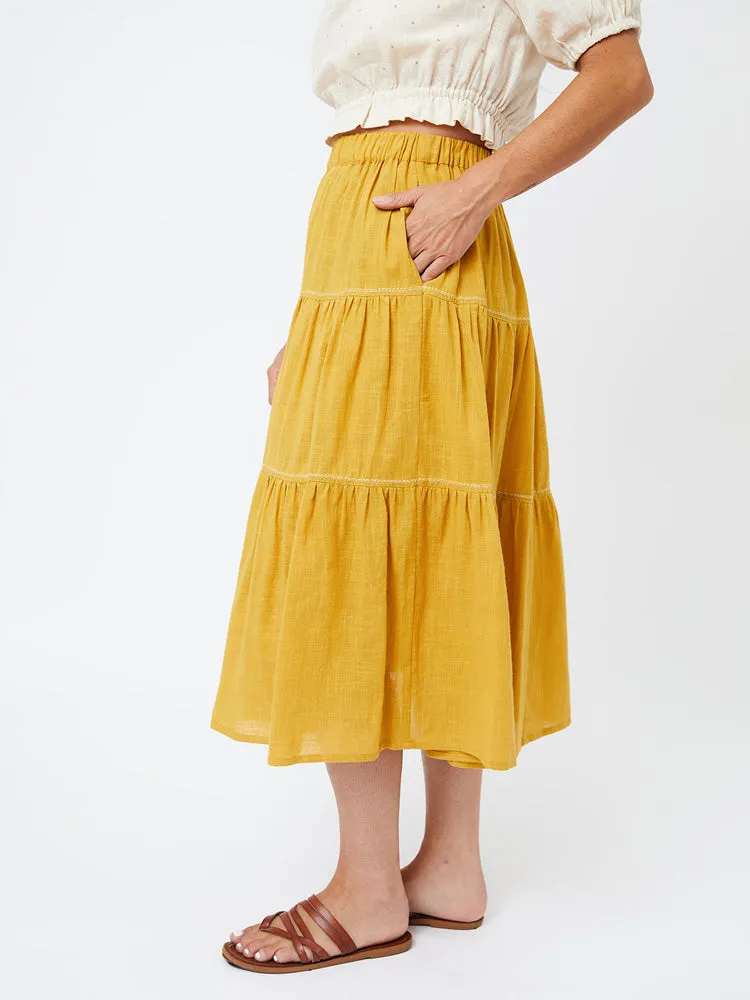 Danielle Tiered Skirt - Turmeric