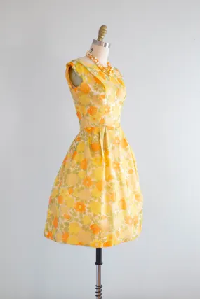 Darling 1960's Lorie Deb Autumn Floral Party Dress / XS