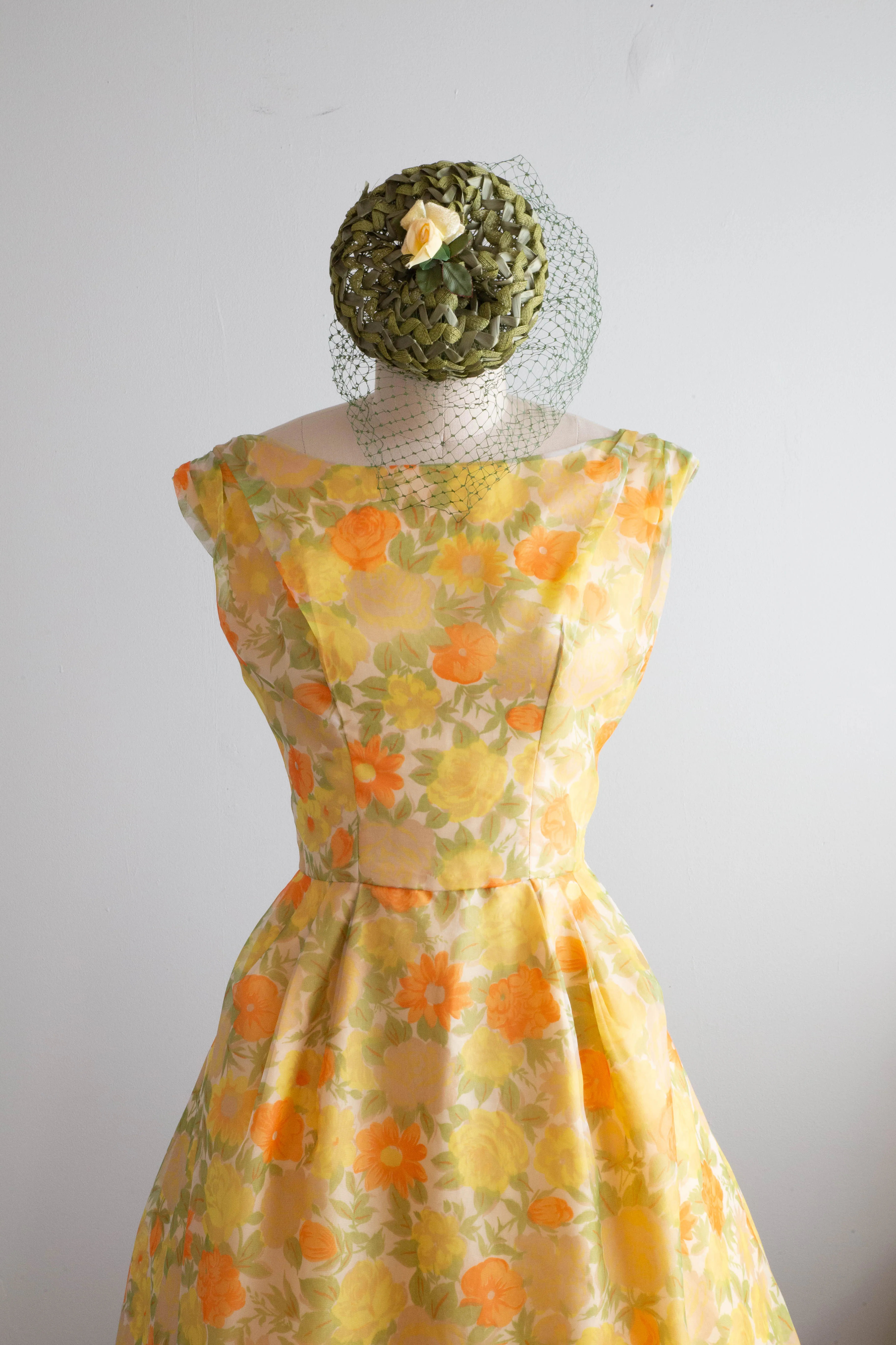 Darling 1960's Lorie Deb Autumn Floral Party Dress / XS