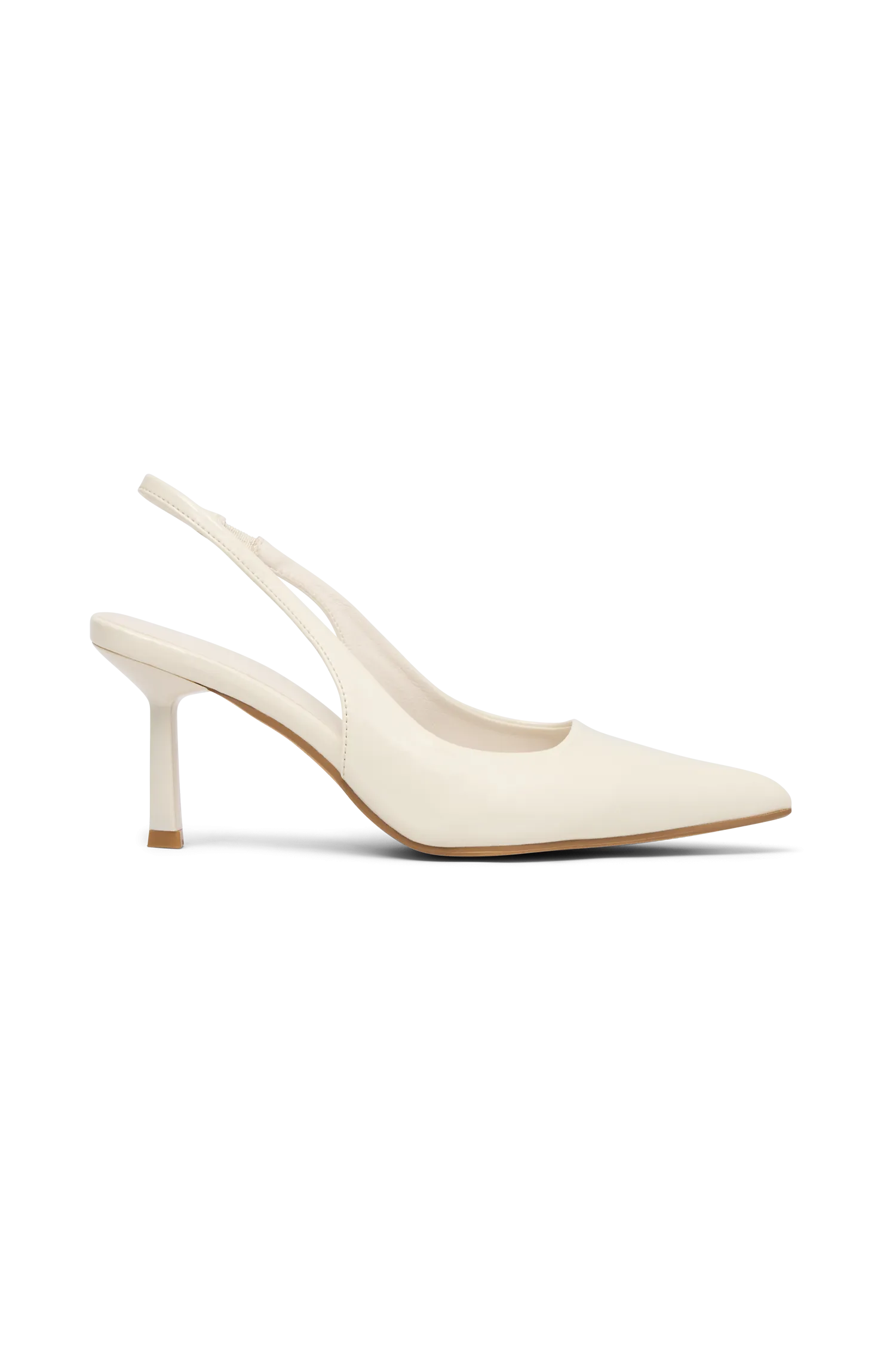 Dasha Patent Sling Back Heels - Ivory