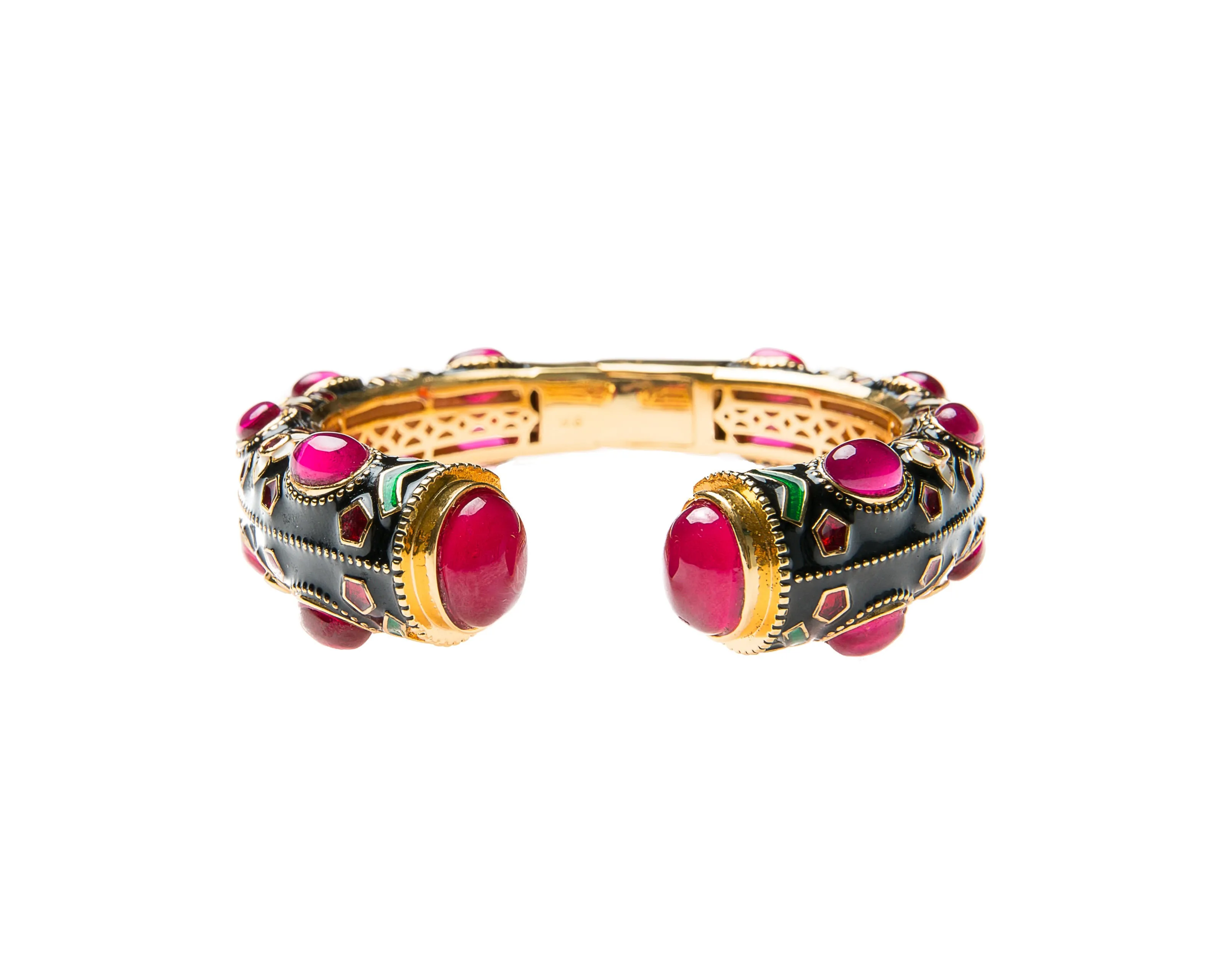 Devi Cuff (Enamel & Red Onyx)