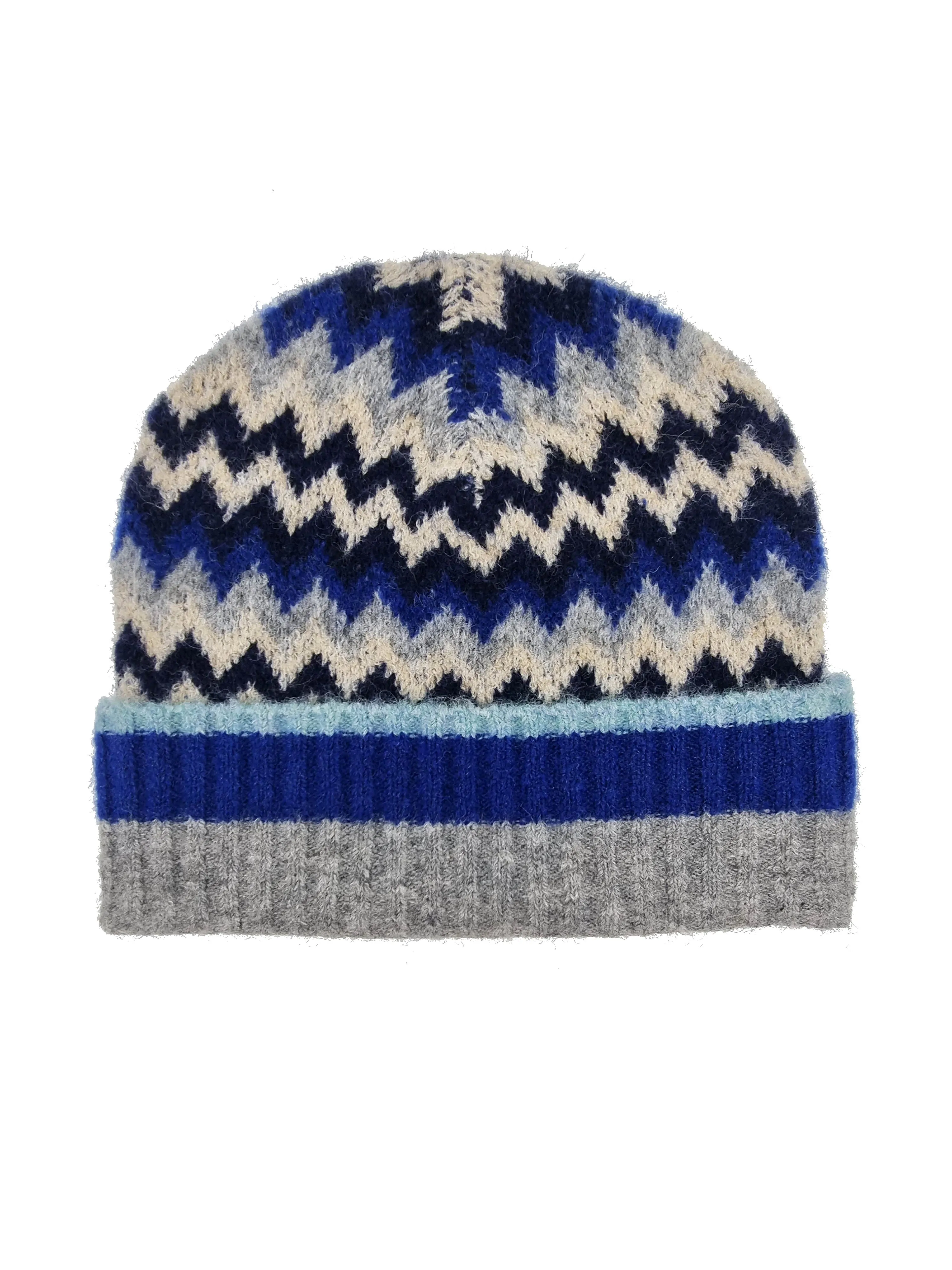 DORA CHEVRON BEANIE IN NAVY MIX