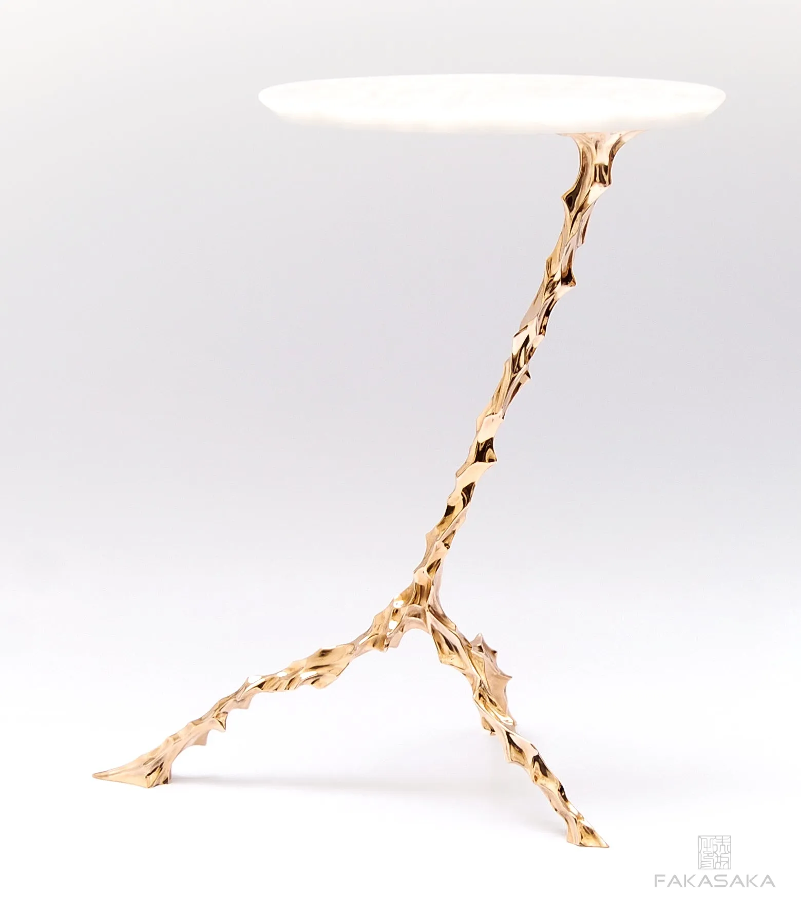 DYLAN DRINK TABLE<br><br>ONYX<br>POLISHED BRONZE