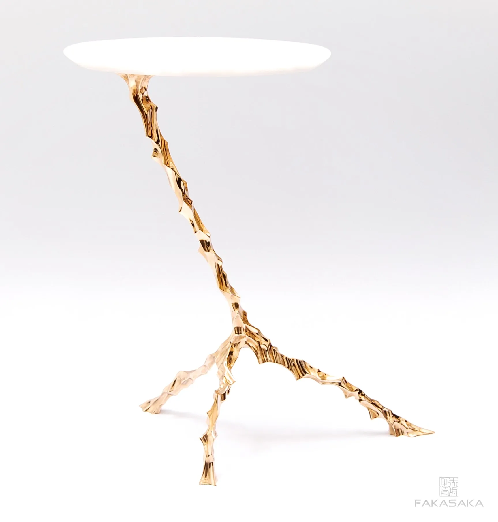 DYLAN DRINK TABLE<br><br>ONYX<br>POLISHED BRONZE