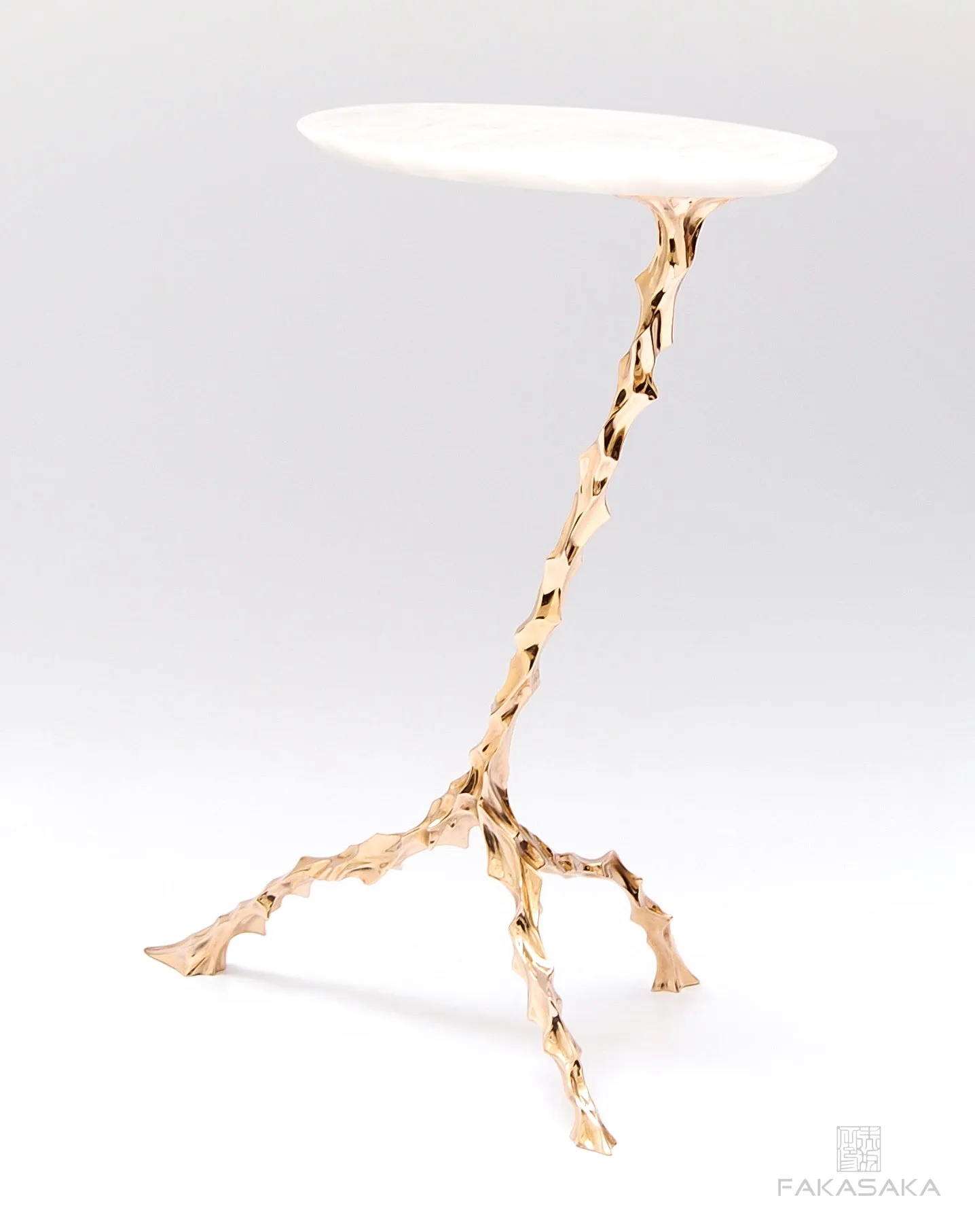 DYLAN DRINK TABLE<br><br>ONYX<br>POLISHED BRONZE