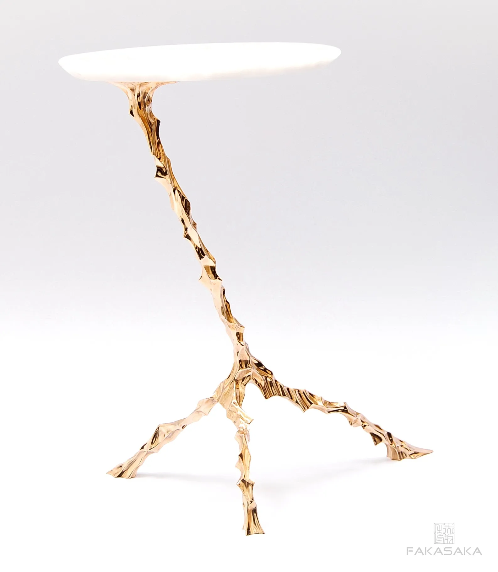 DYLAN DRINK TABLE<br><br>ONYX<br>POLISHED BRONZE