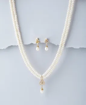 Elegant Real Pearl Necklace Set