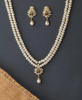 Elegant Real Pearl Necklace Set