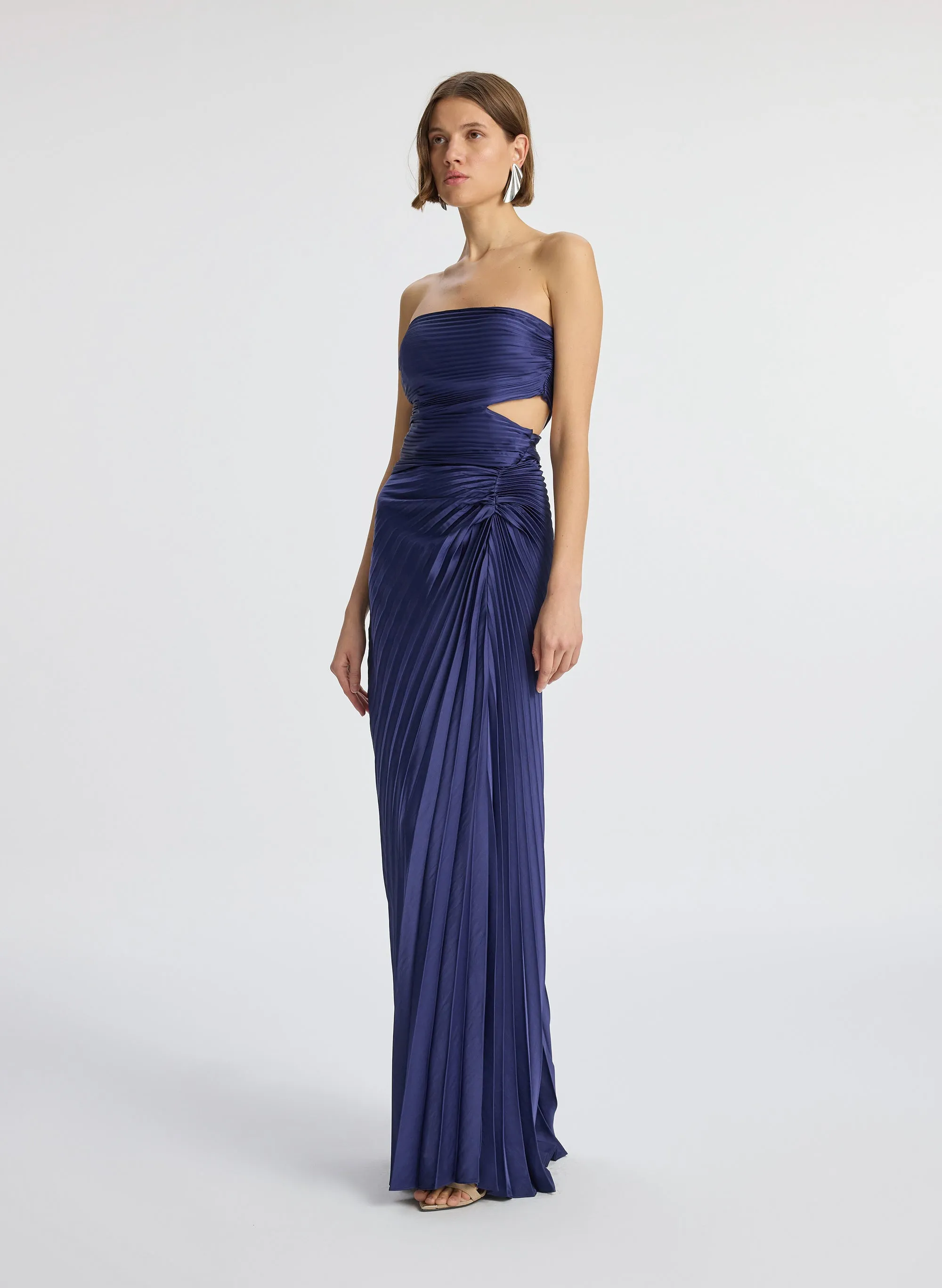 Emerson Satin Pleated Dress