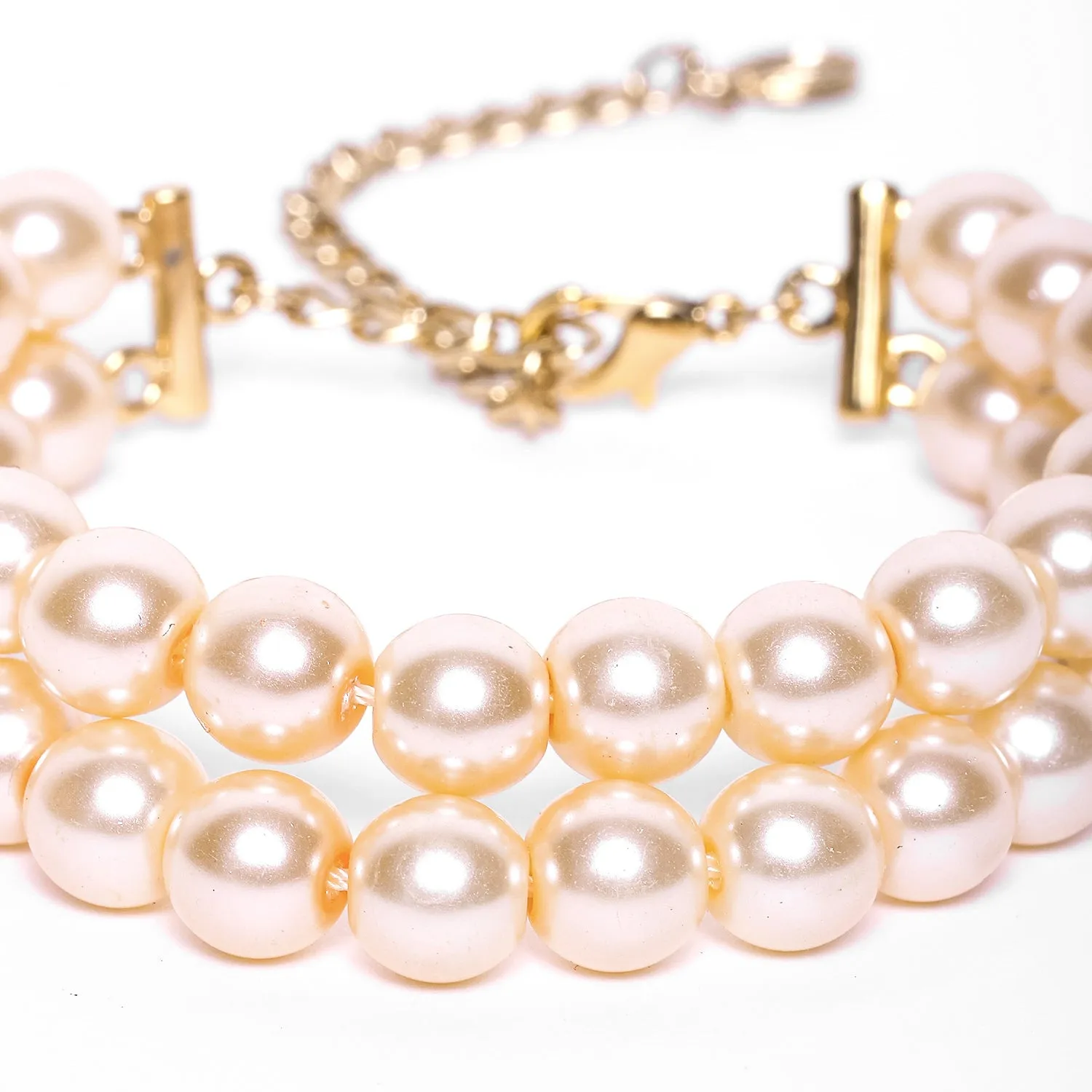 Estele Gold Plated - Creamy Pearl double line Bracelet