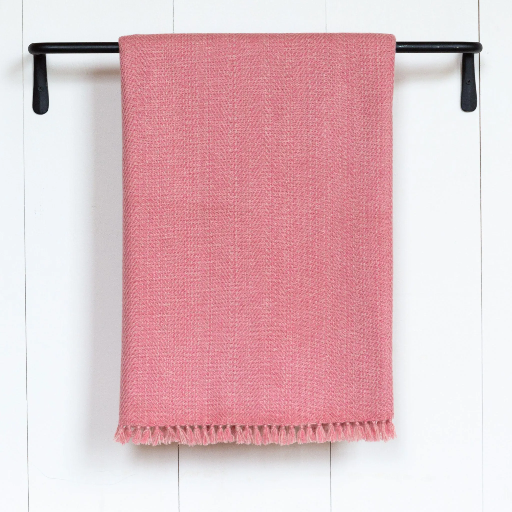 Faraway Red Handwoven Cashmere Throw