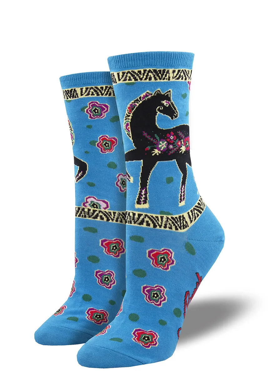 Floral Horse Laurel Burch Socks