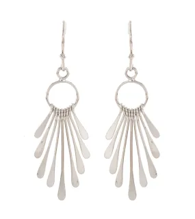 Fringe Earrings, Rhodium Plated