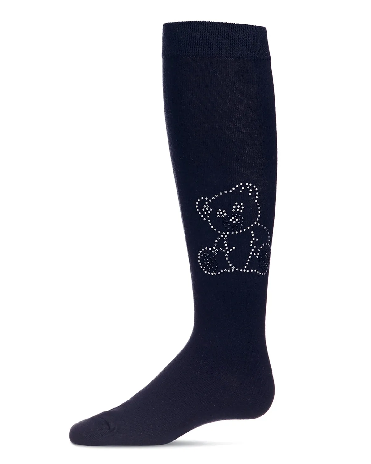 Girls' Crystal Bear Knee-High Socks