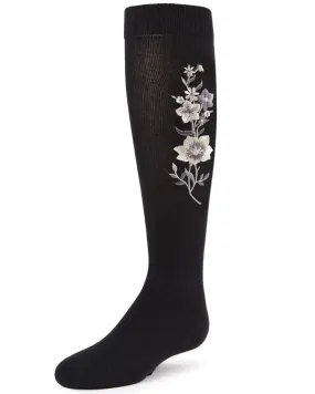 Girls' High Climbers Embroidered Floral Knee-High Socks