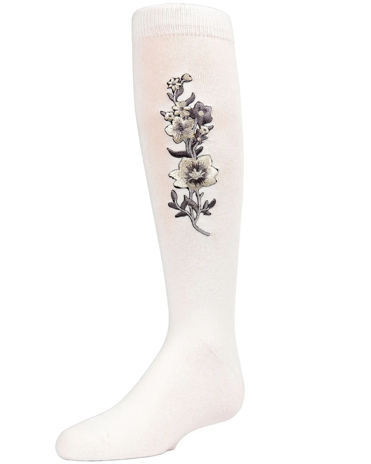 Girls' High Climbers Embroidered Floral Knee-High Socks