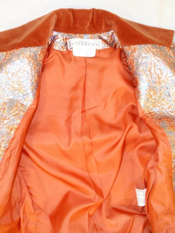 GIVENCHY Couture Copper Suit with Velvet Trim Size 4