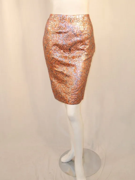 GIVENCHY Couture Copper Suit with Velvet Trim Size 4