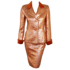 GIVENCHY Couture Copper Suit with Velvet Trim Size 4