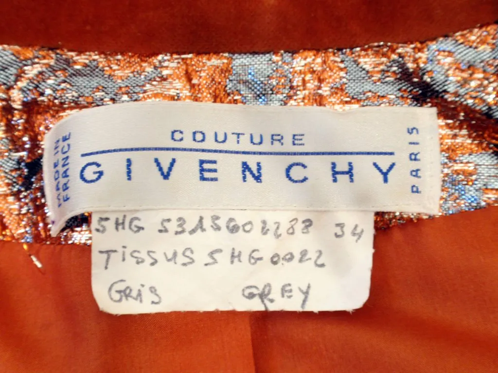 GIVENCHY Couture Copper Suit with Velvet Trim Size 4