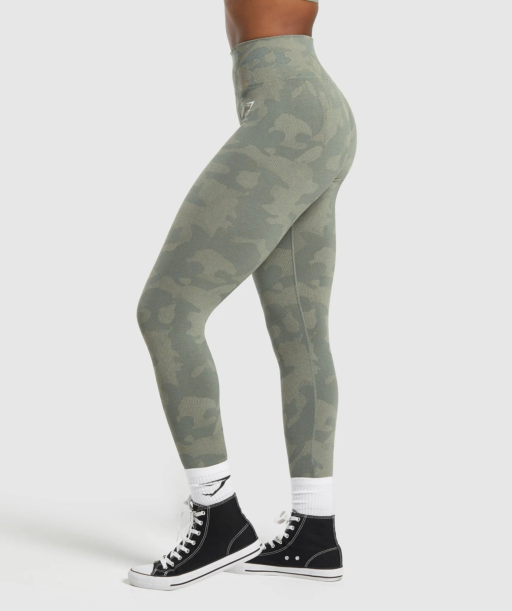 Gymshark Adapt Camo Seamless Leggings - Unit Green/Chalk Green