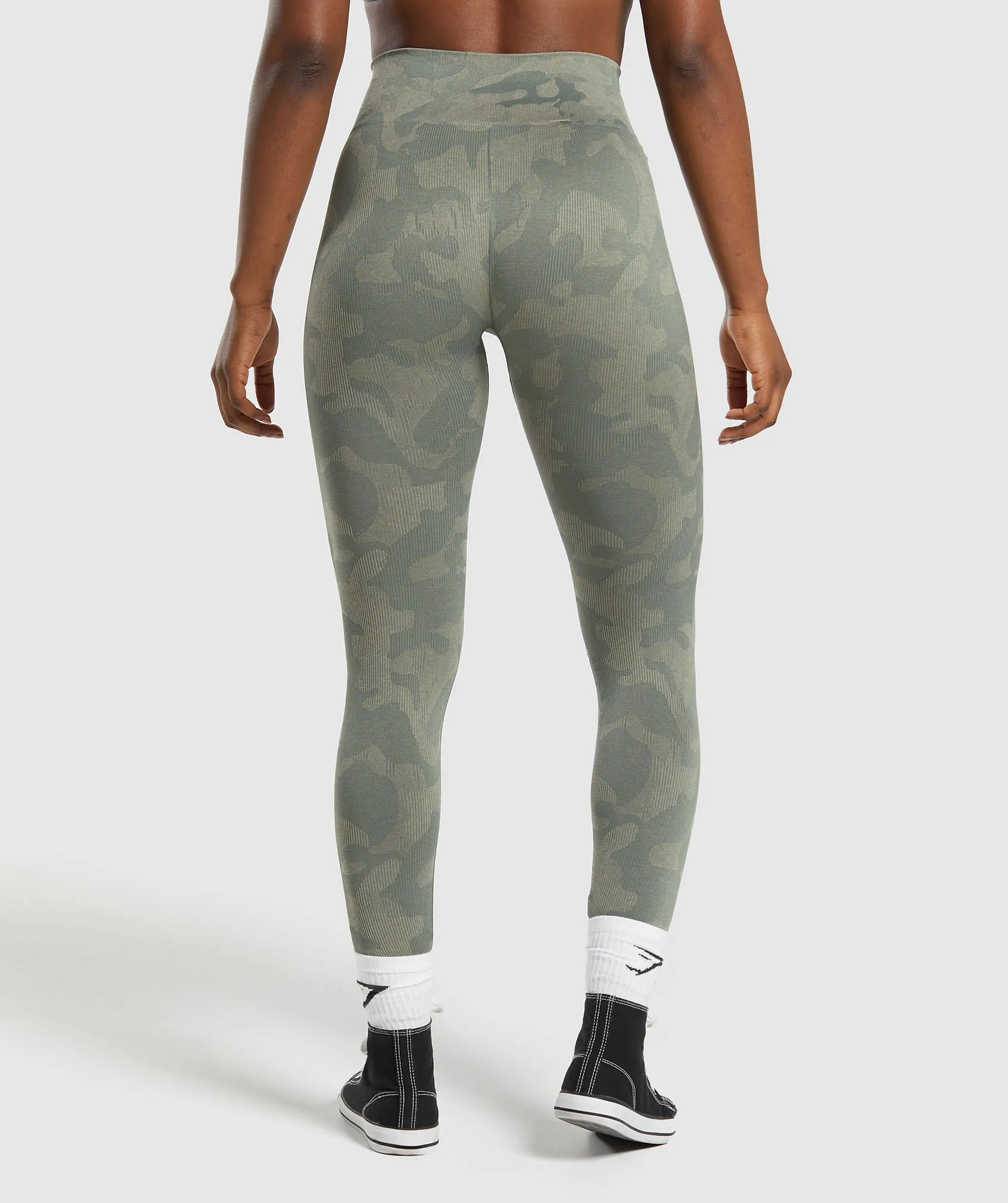 Gymshark Adapt Camo Seamless Leggings - Unit Green/Chalk Green