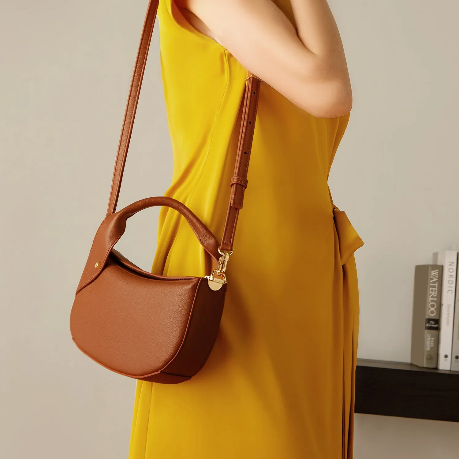 Hala Moon Bag - Brown