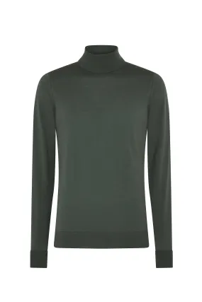 Highland Green Merino Wool Rollneck Knitwear